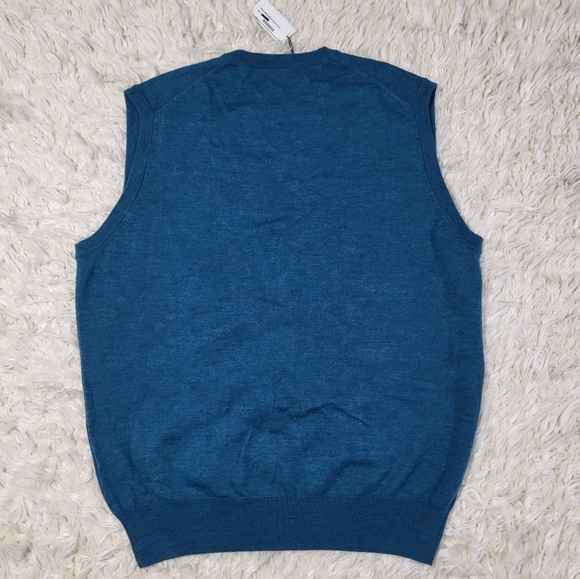 Peter Millar Sweater Vest Mens Medium Knit 100 % Merino Wool Blue Golf - Picture 10 of 16